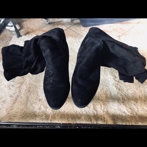 Suede Knee High Riding Boots